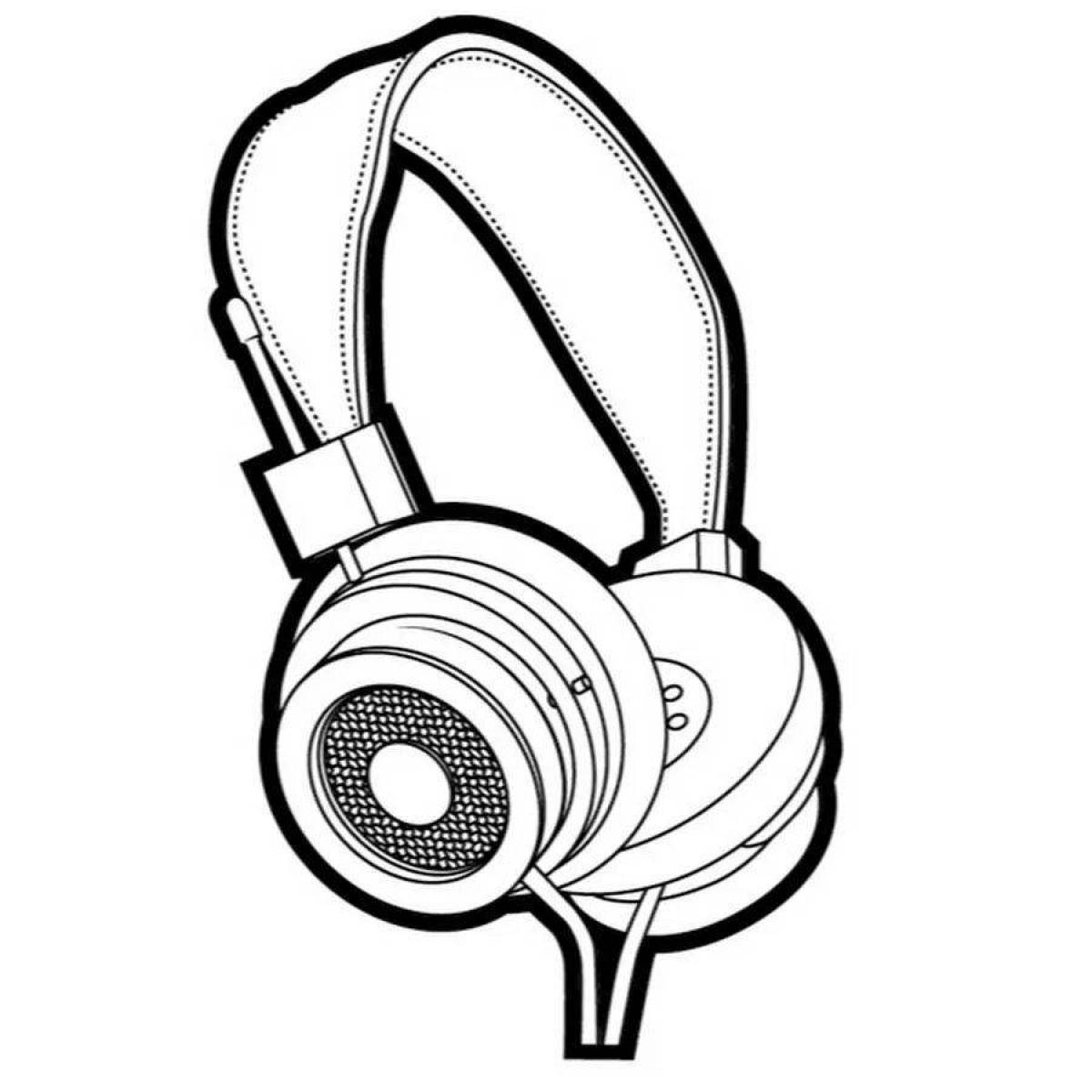 Fun coloring pages with headphones for toddlers