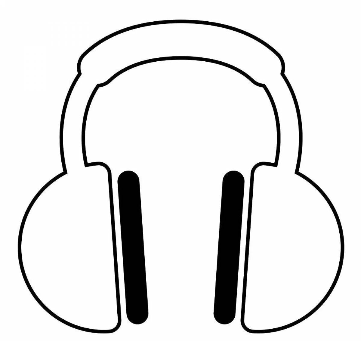Multicolor coloring pages with headphones for preschoolers