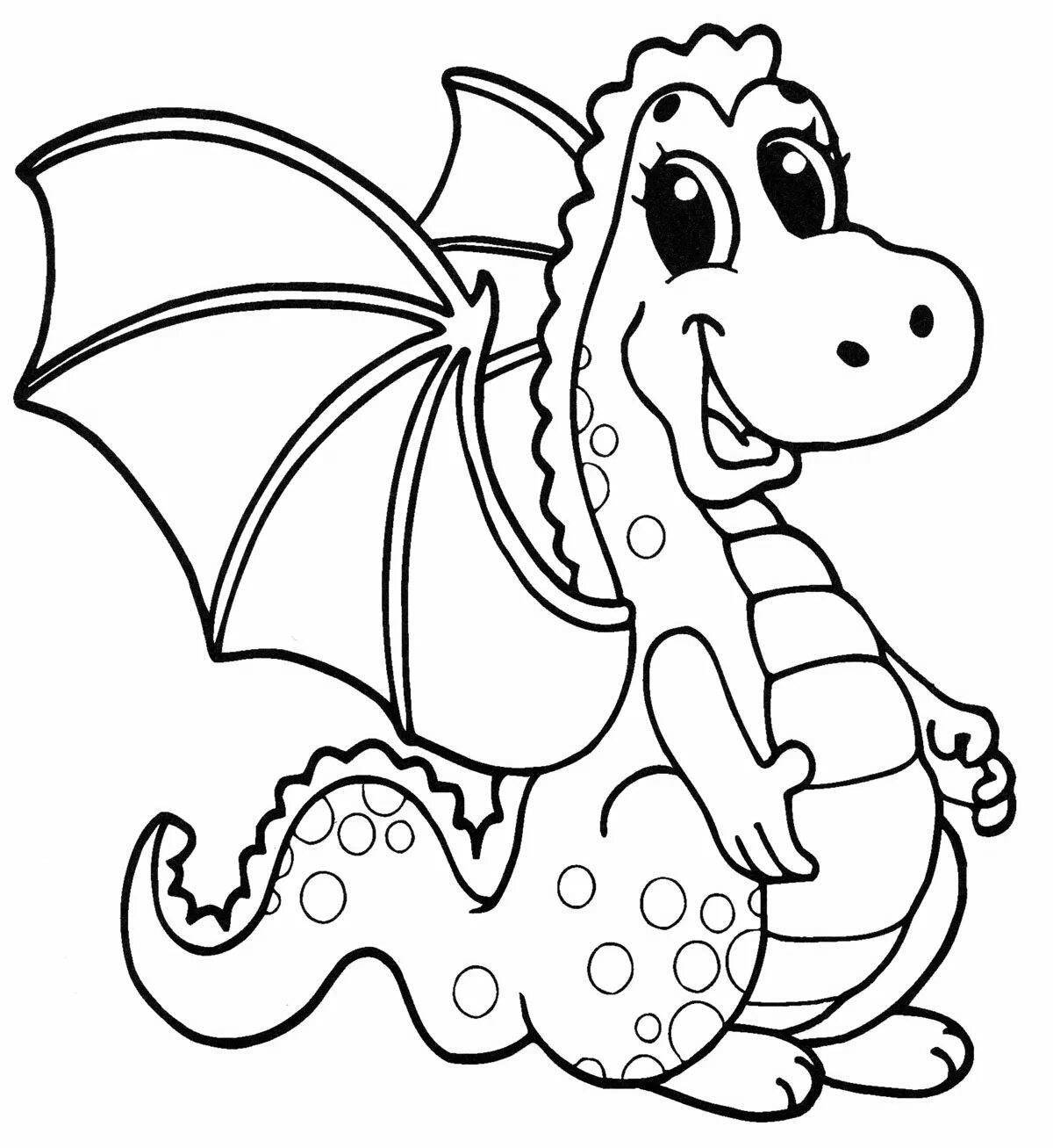 Exotic dragon coloring book for kids