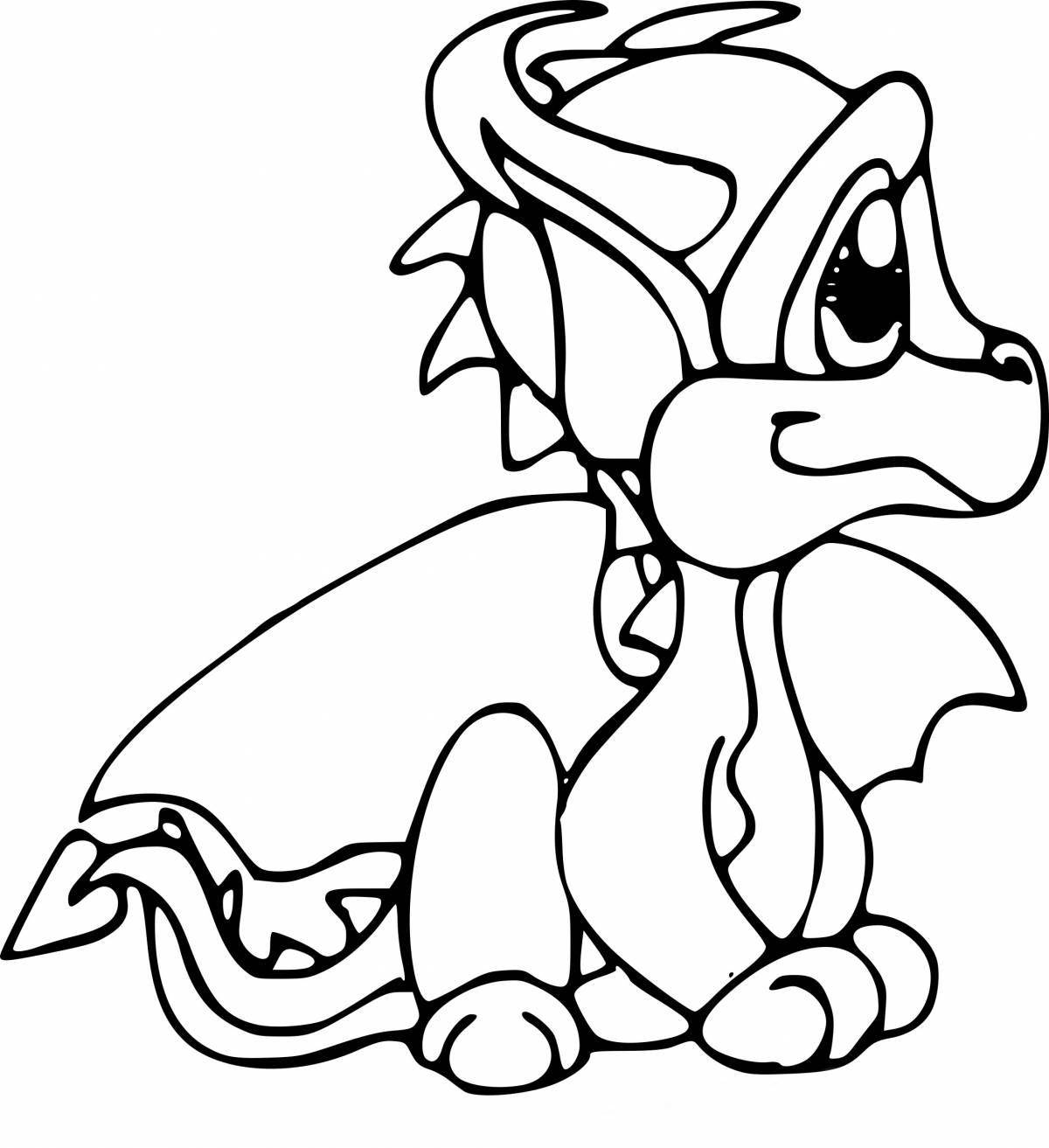 Creative coloring dragon for kids