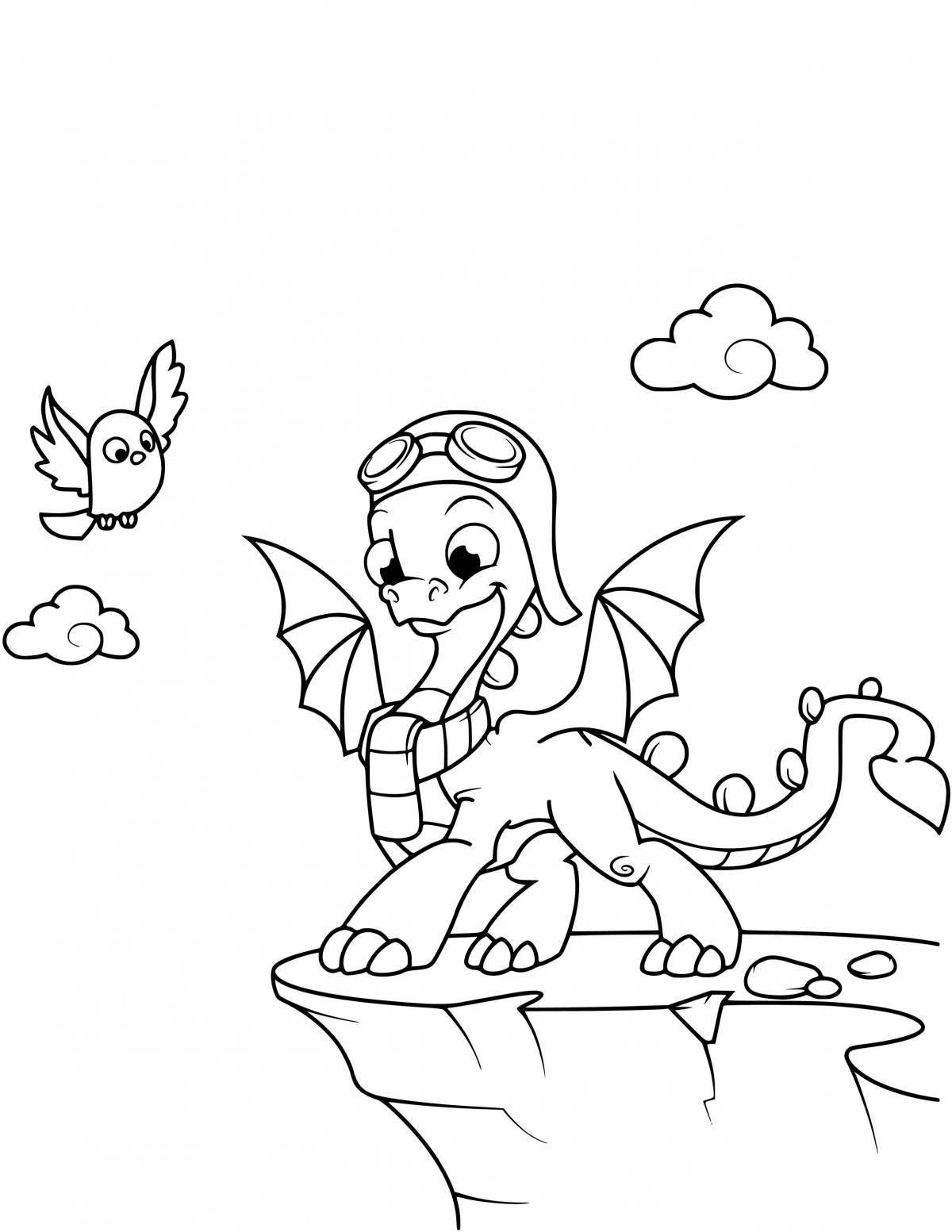 Adorable dragon coloring book for kids