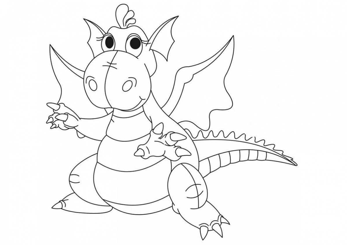 Exquisite dragon coloring book for kids