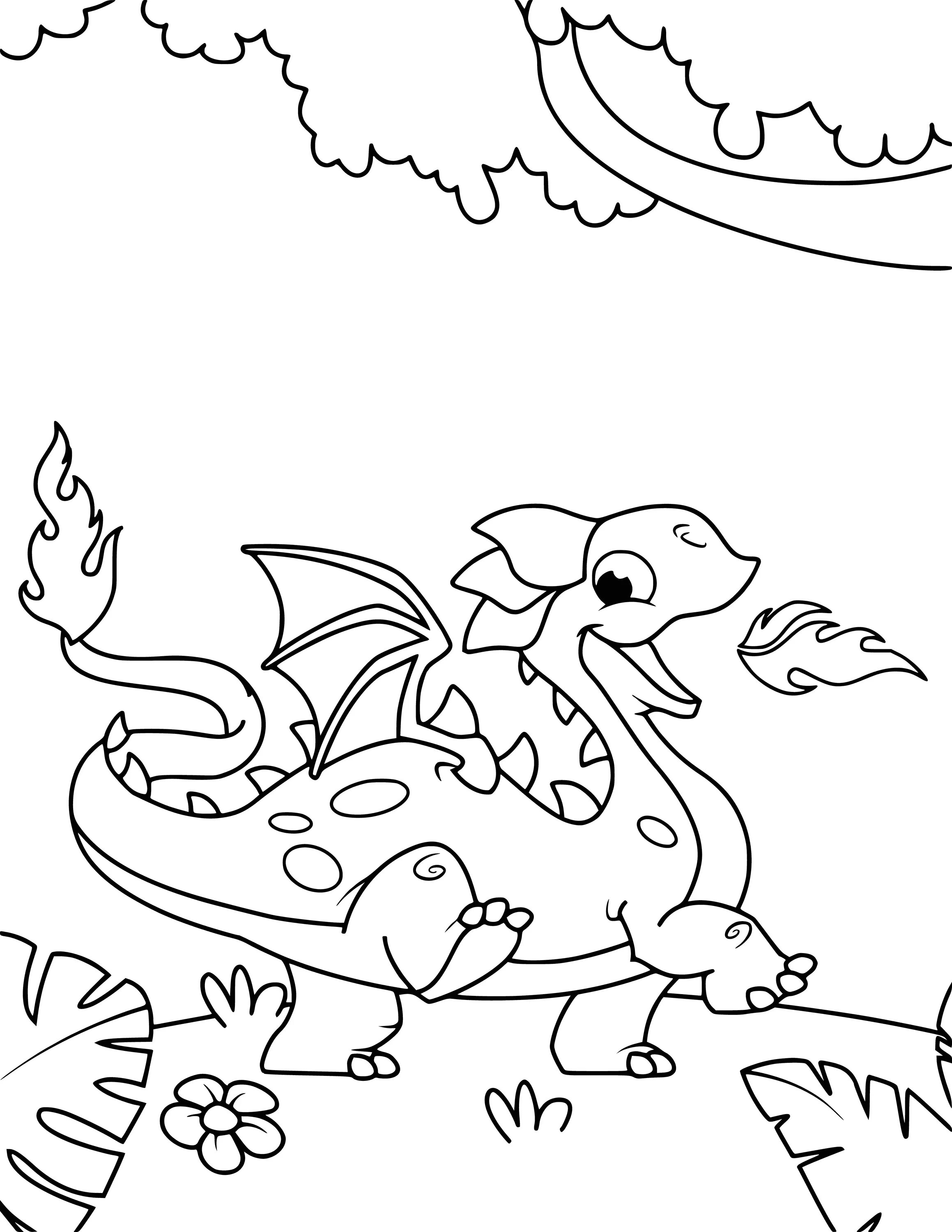 Захватывающая раскраска дракон для детей