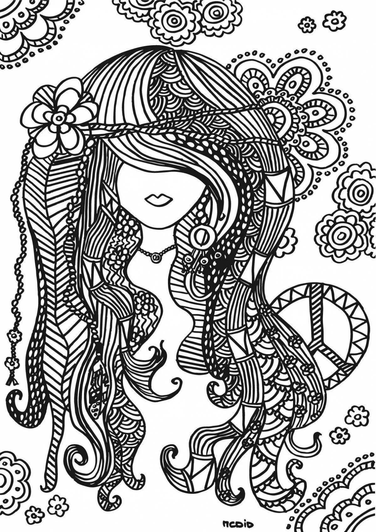 Bright anti-stress coloring book for teenagers