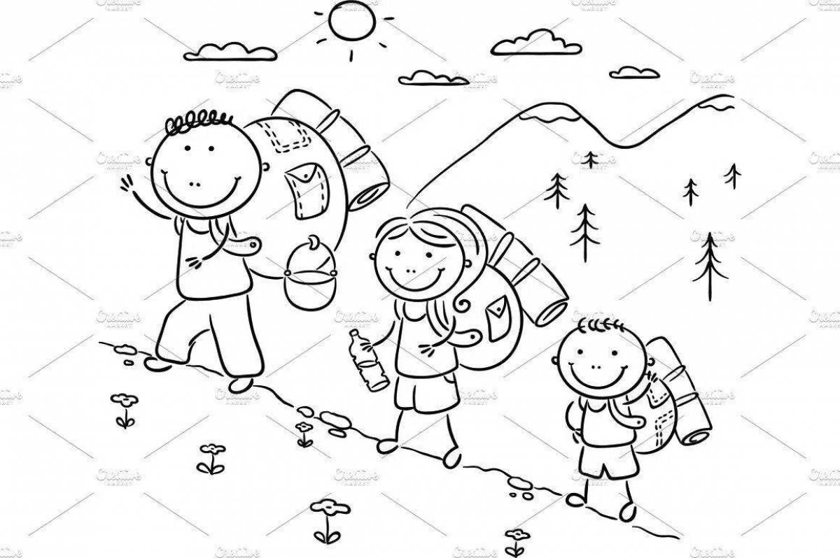 Playful travel coloring book for kids