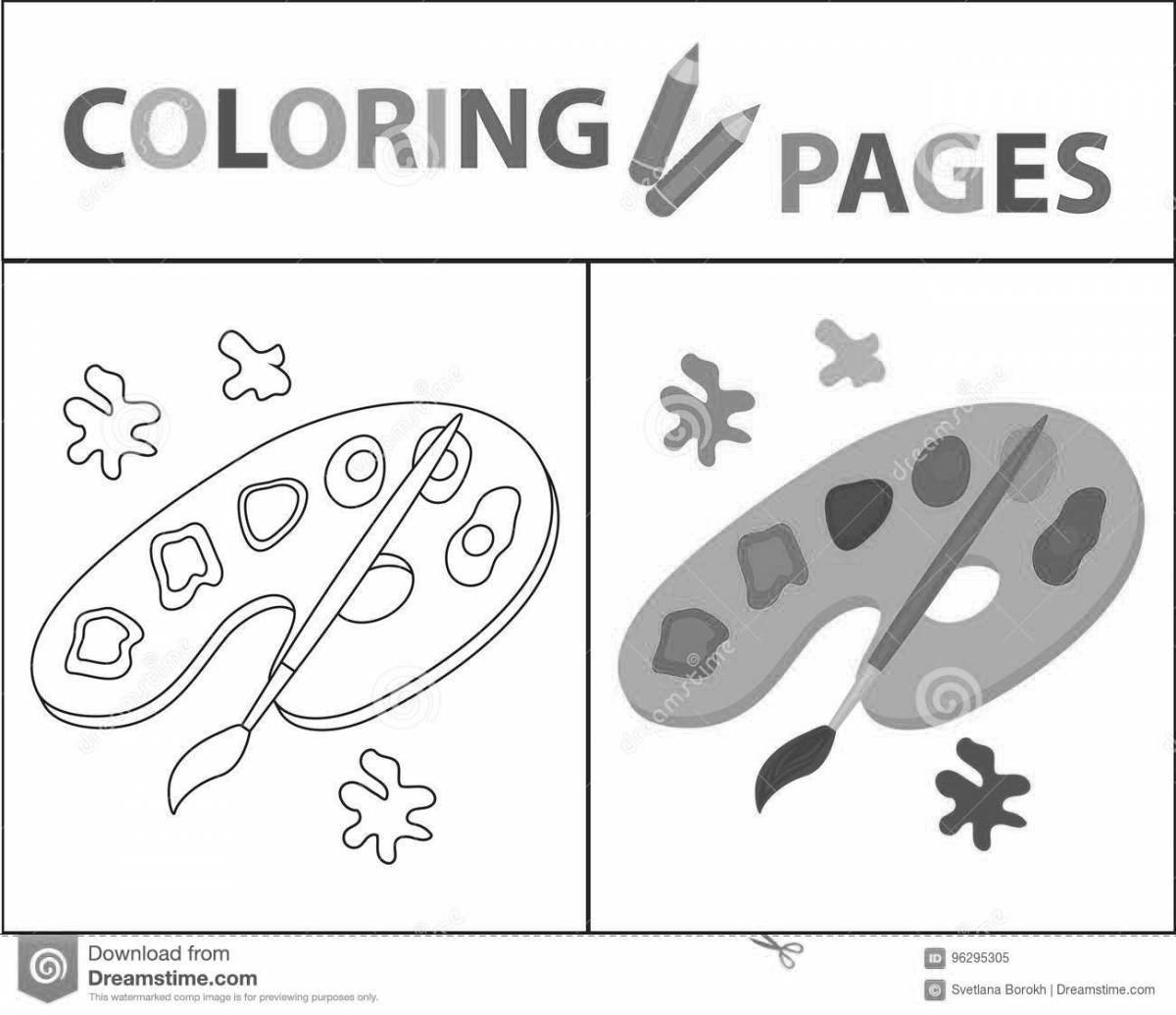 Colorful fun coloring palette for kids
