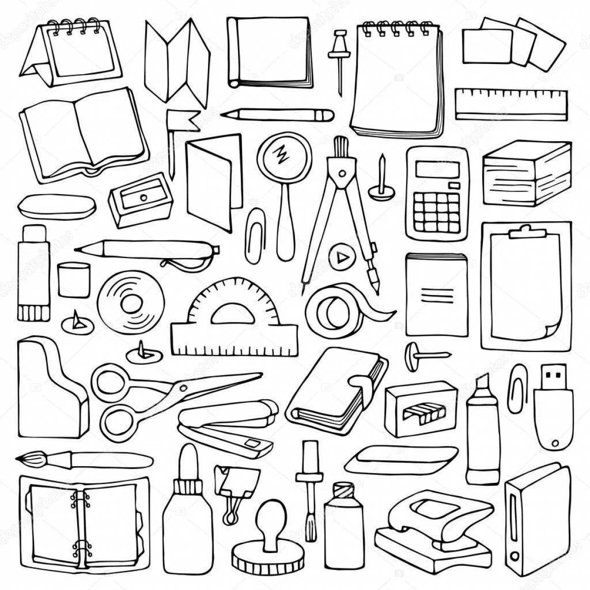 Photo Color crazy coloring stationery for girls