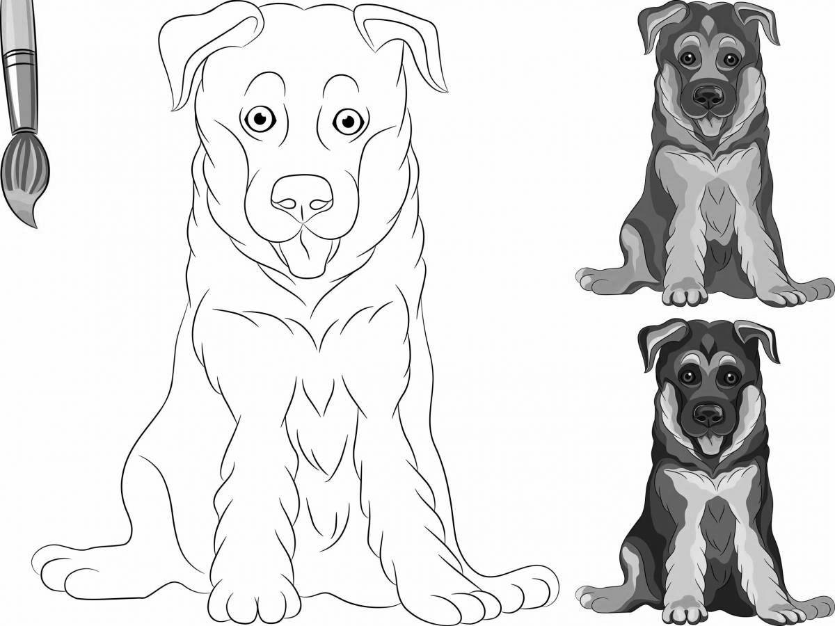 Coloring page gorgeous shepherd dog for kids