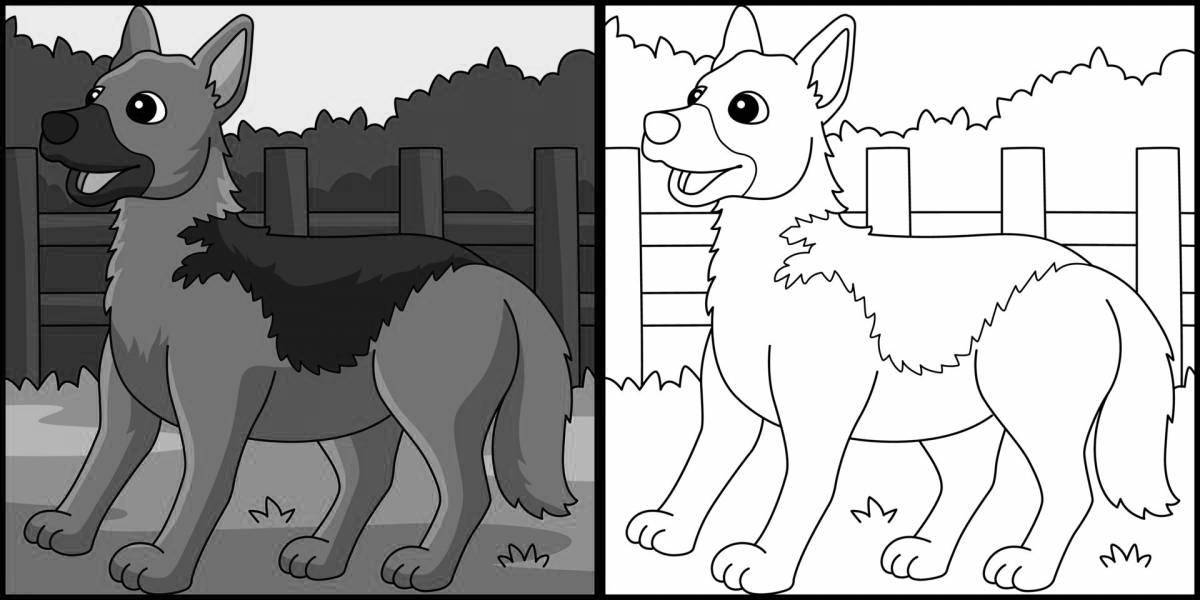 Animated Sheepdog Coloring Page for Kids