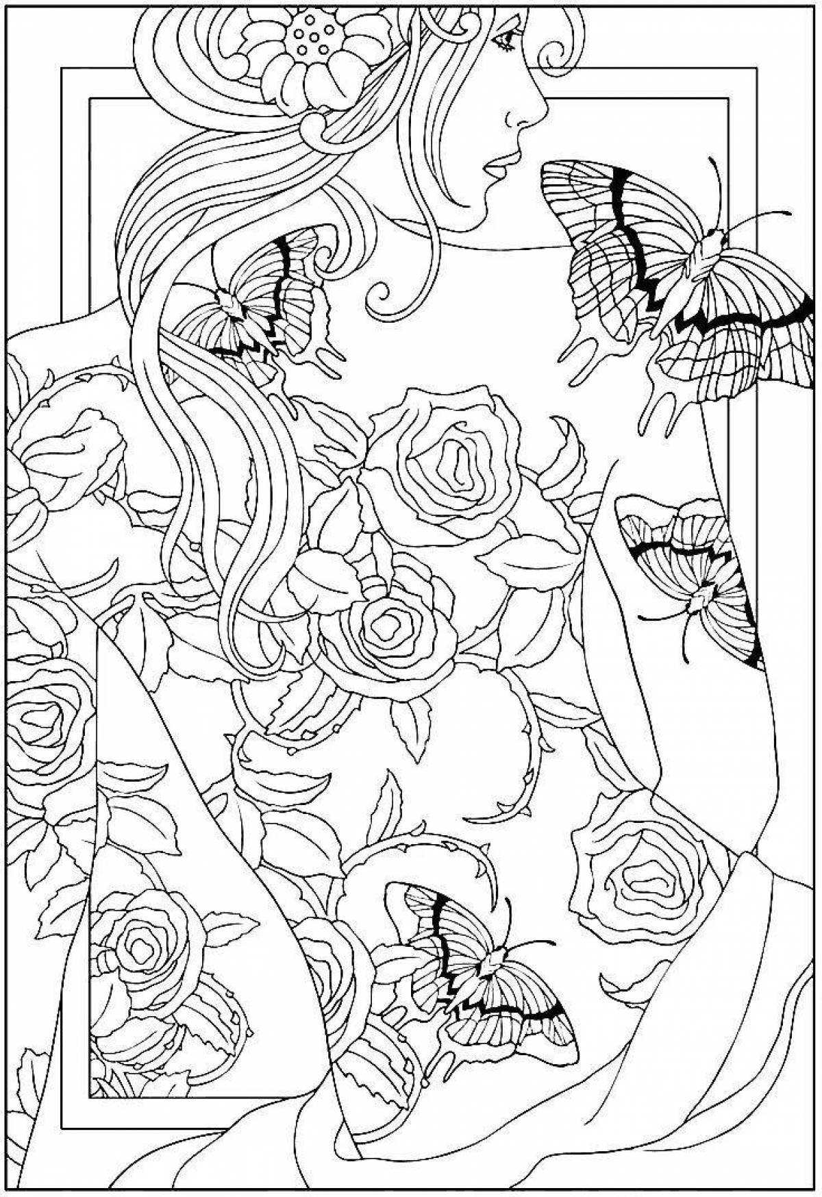 Exotic adult coloring book