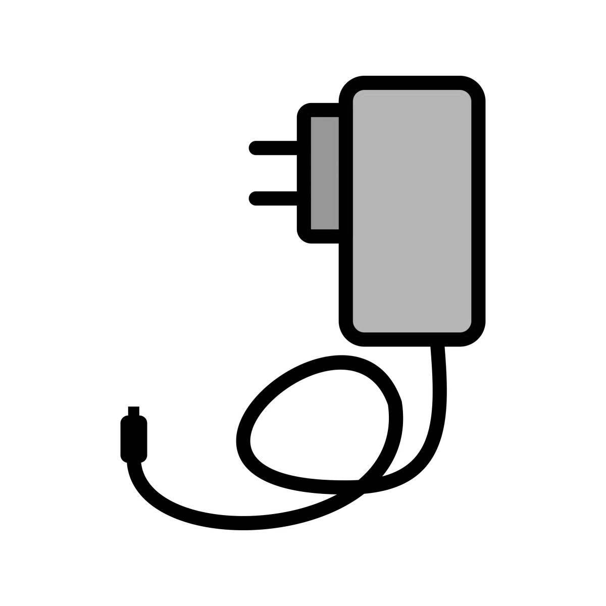 Colorful phone charger coloring page