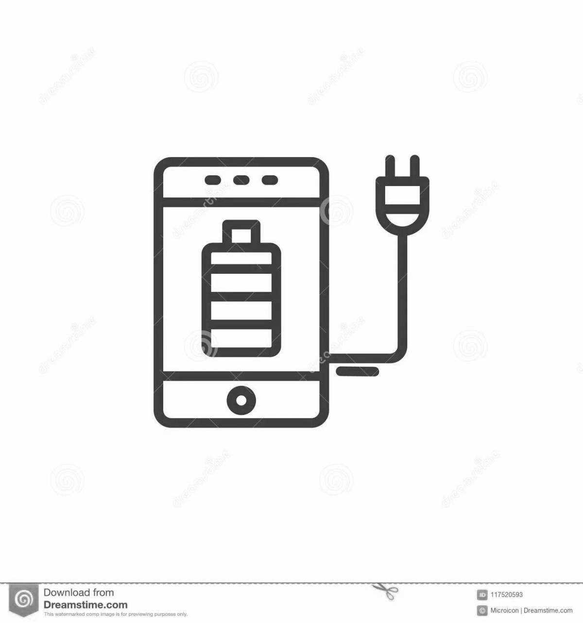 Amazing phone charger coloring page