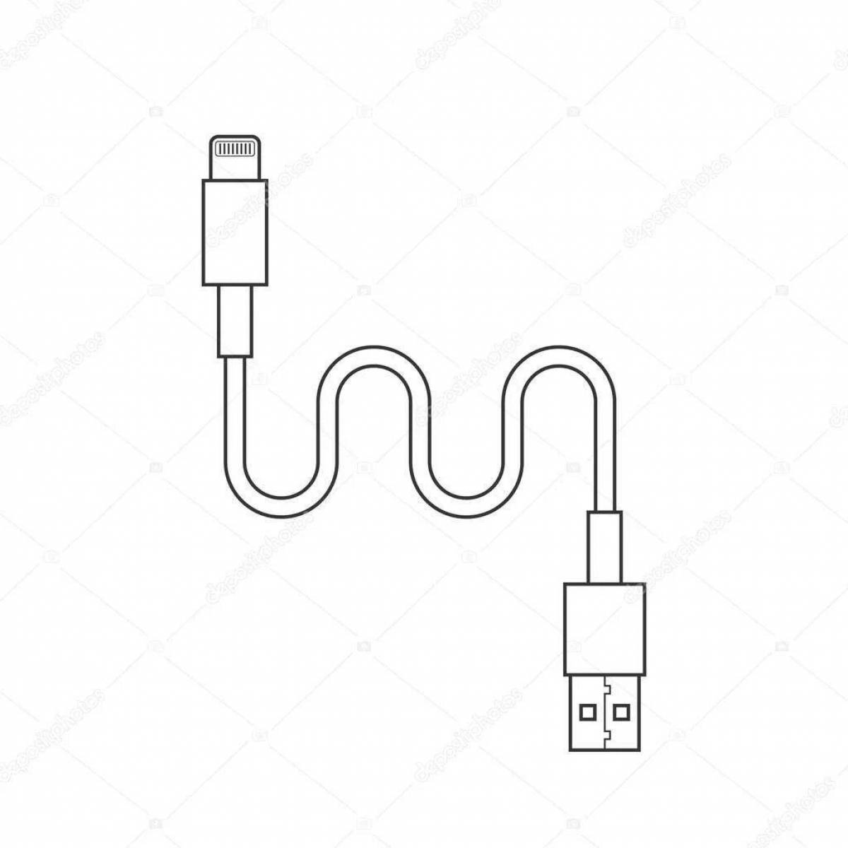 Great phone charger coloring page
