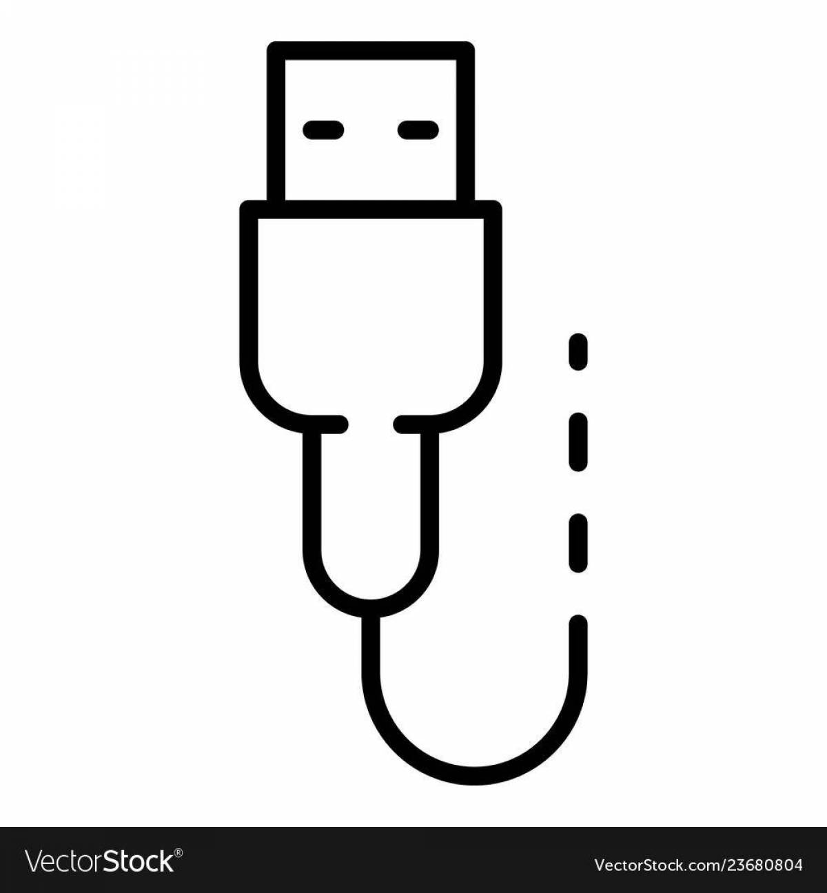 Cute phone charger coloring page
