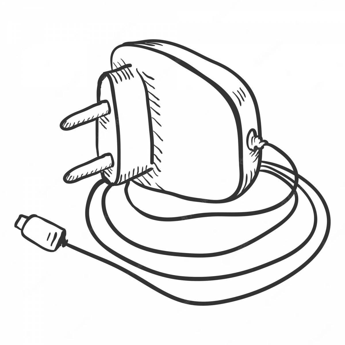 Dynamic Phone Charger Coloring Page