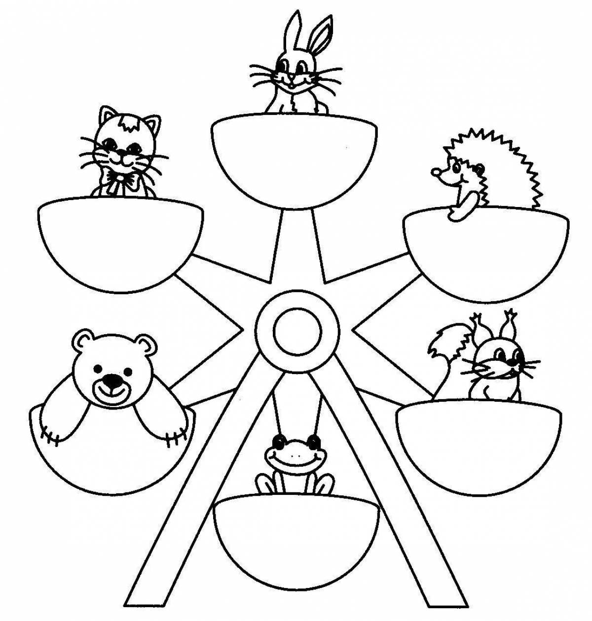 Adorable carousel coloring book for toddlers