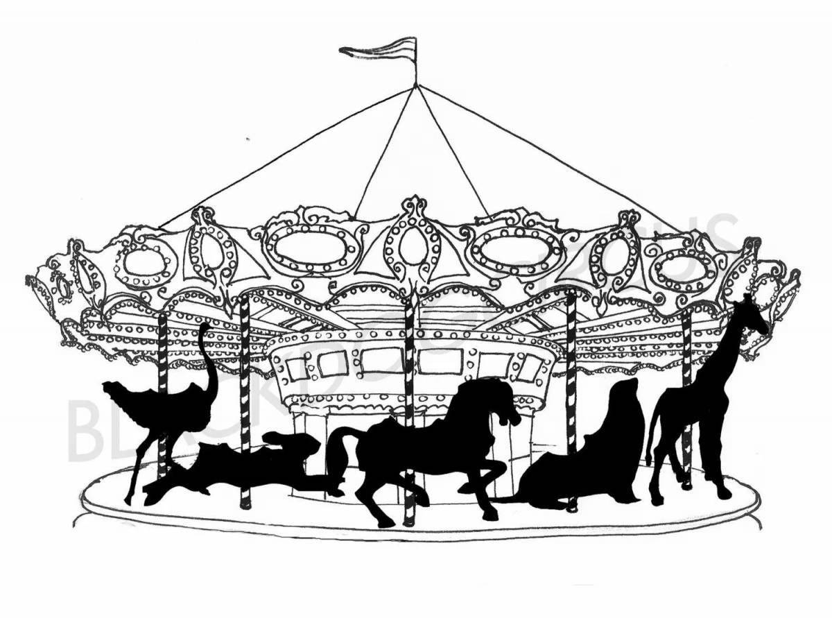 Fancy carousel coloring for toddlers