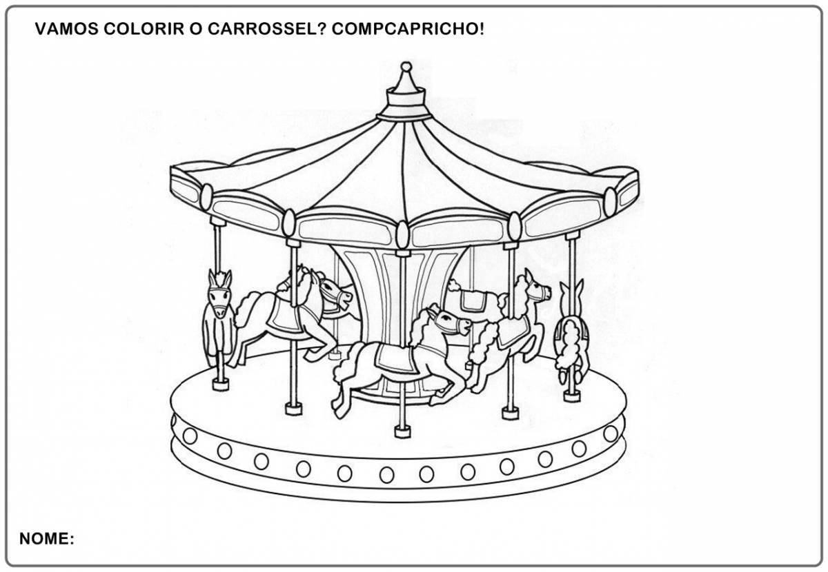 Bright carousel coloring for toddlers