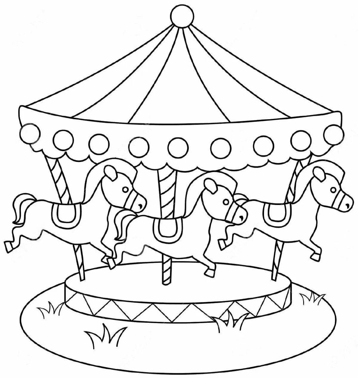 Gorgeous carousel coloring for minors