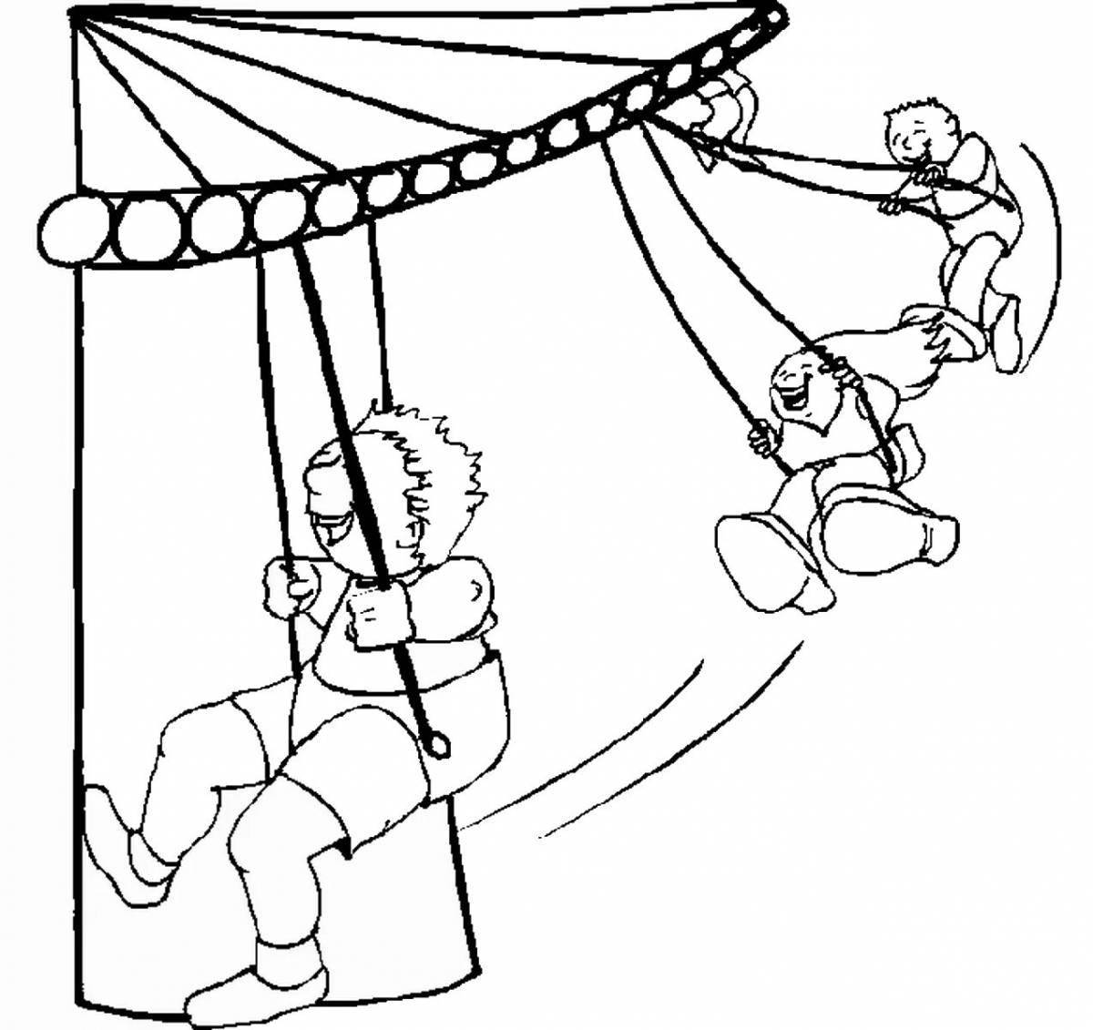 Great carousel coloring book for kids