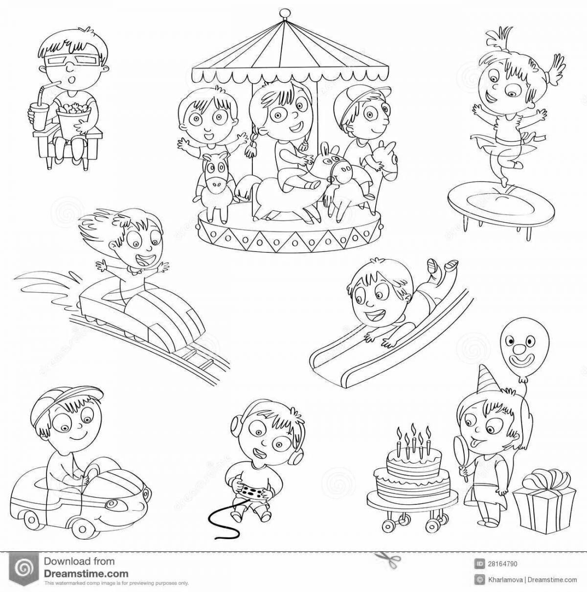 Glowing carousel coloring book for toddlers