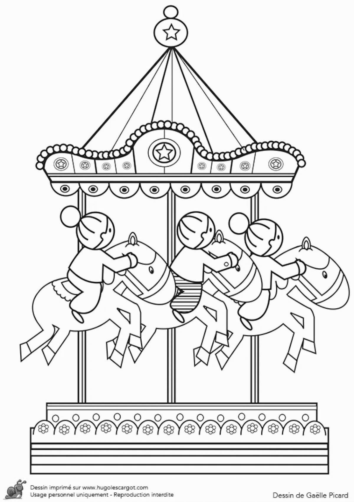 Animated baby carousel coloring book