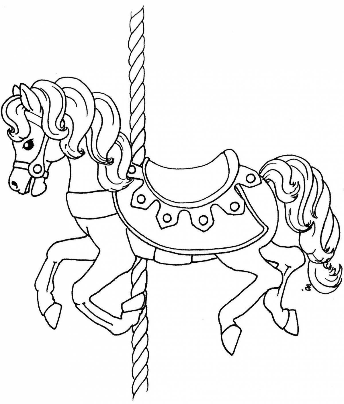Dazzling carousel coloring for minors