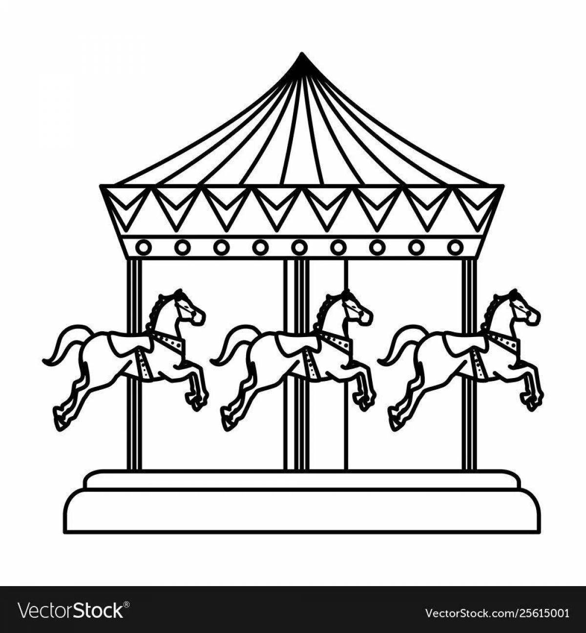 Outstanding carousel coloring for toddlers