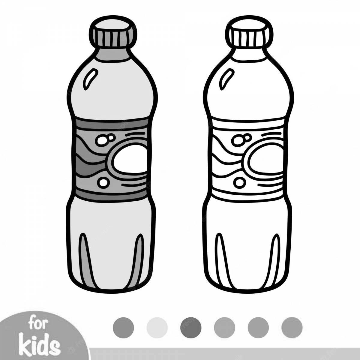 Красочная страница раскраски бутылок для детей