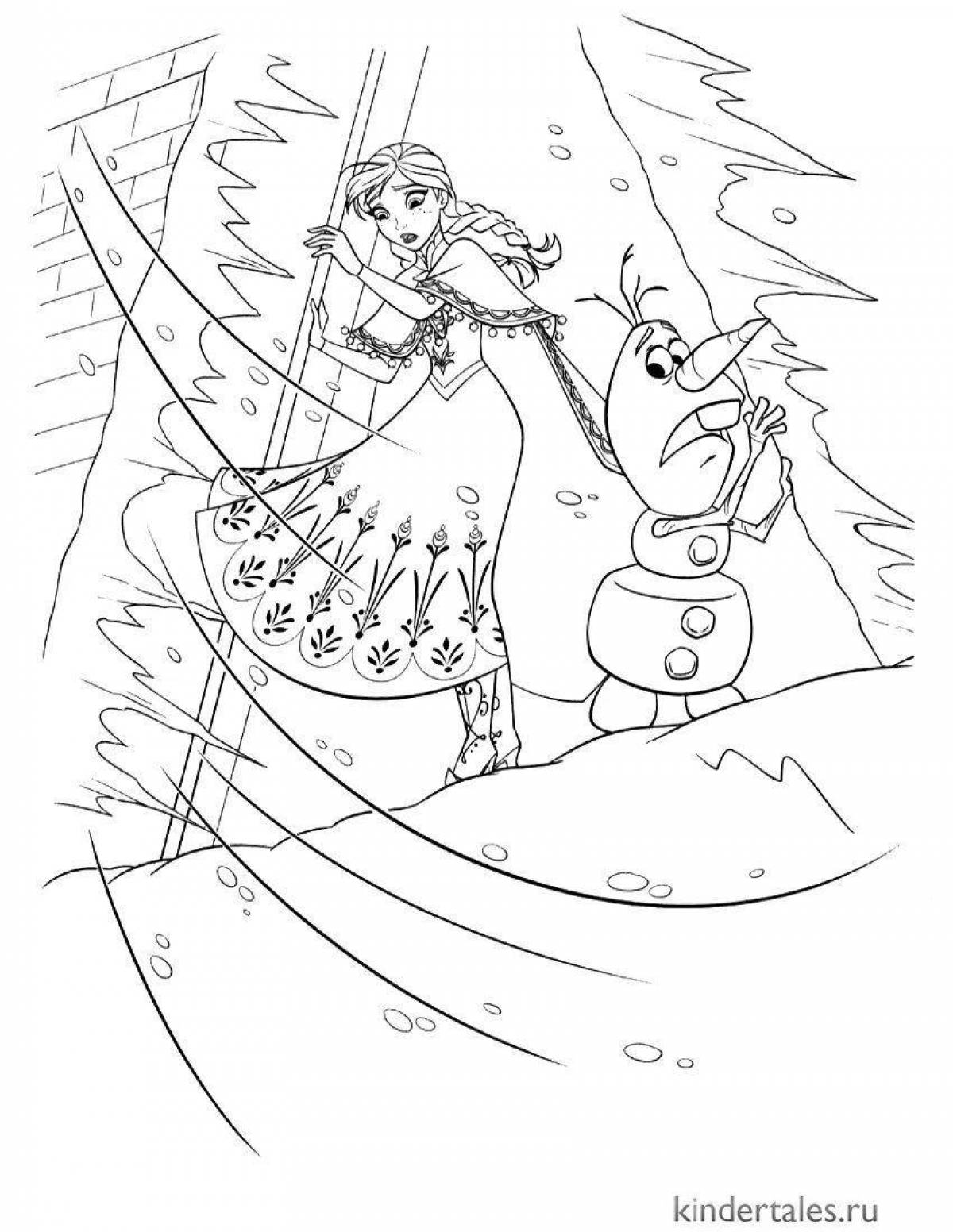 Playful blizzard coloring page for kids
