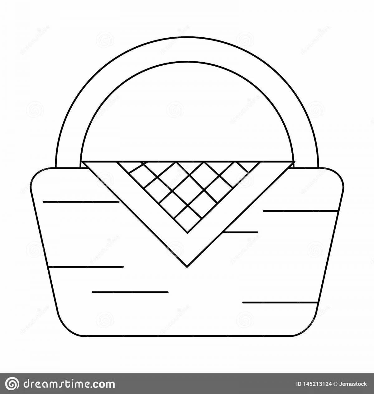 Adorable picnic basket coloring page