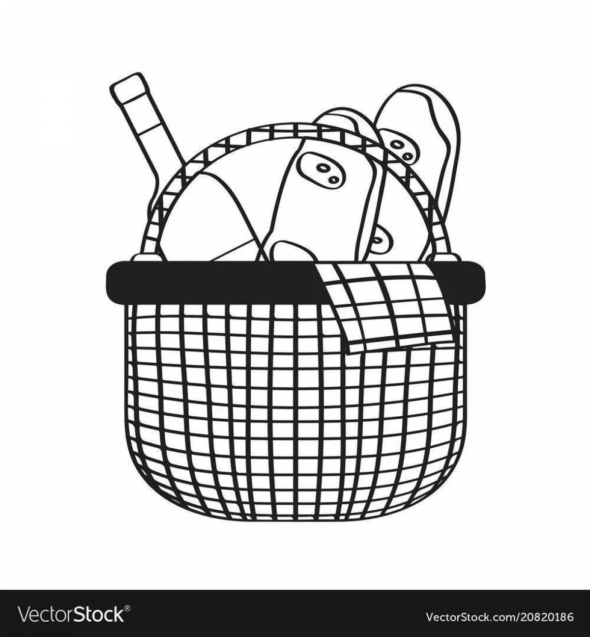 Sunny picnic basket coloring page