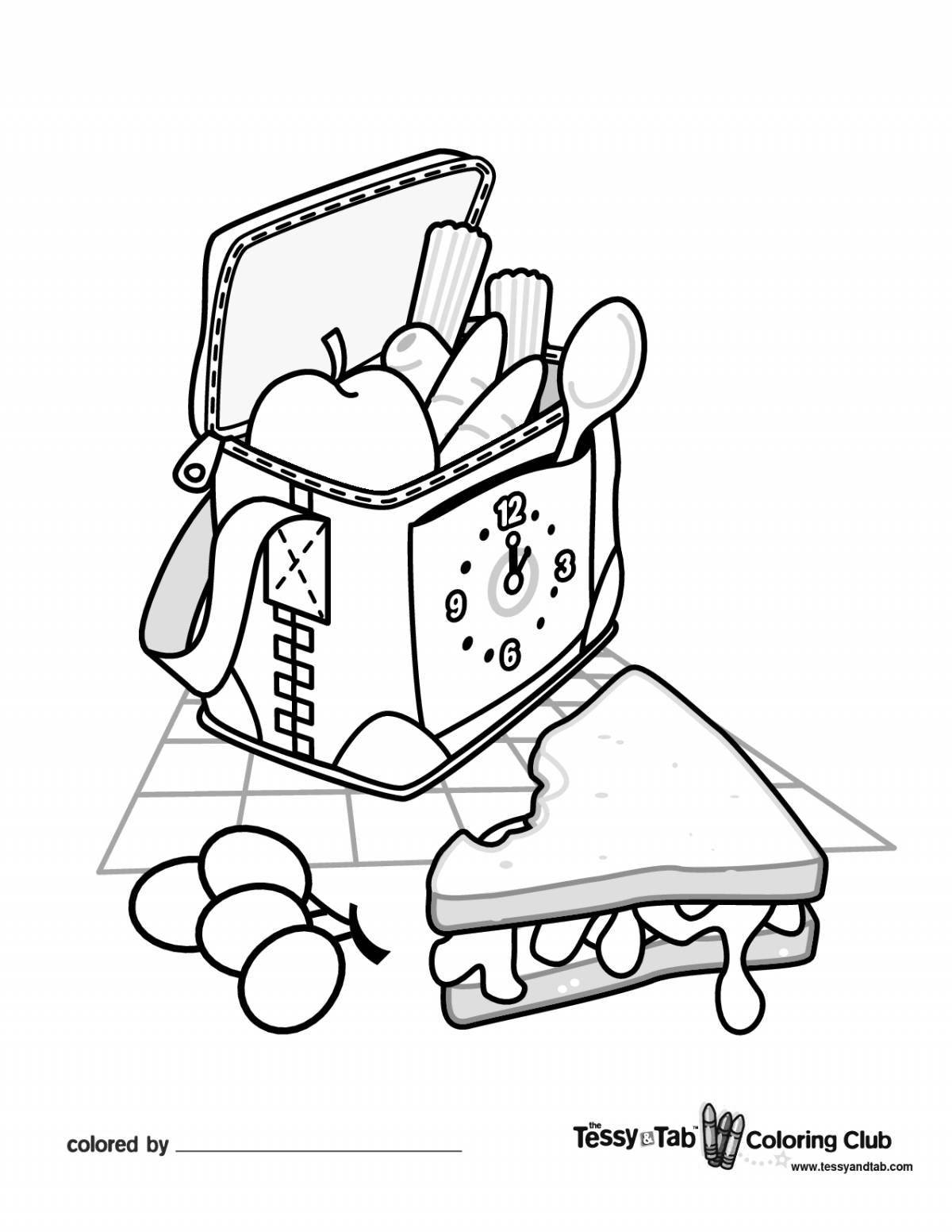Picnic basket coloring page