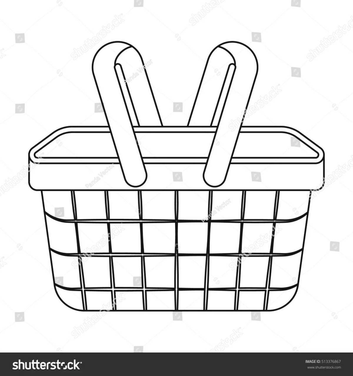 Colored picnic basket coloring book