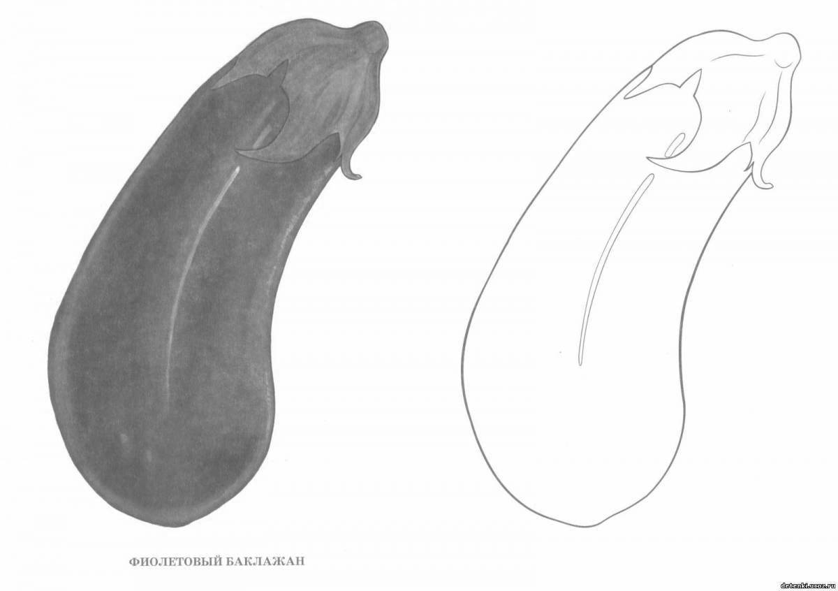 Fun eggplant coloring book for kids