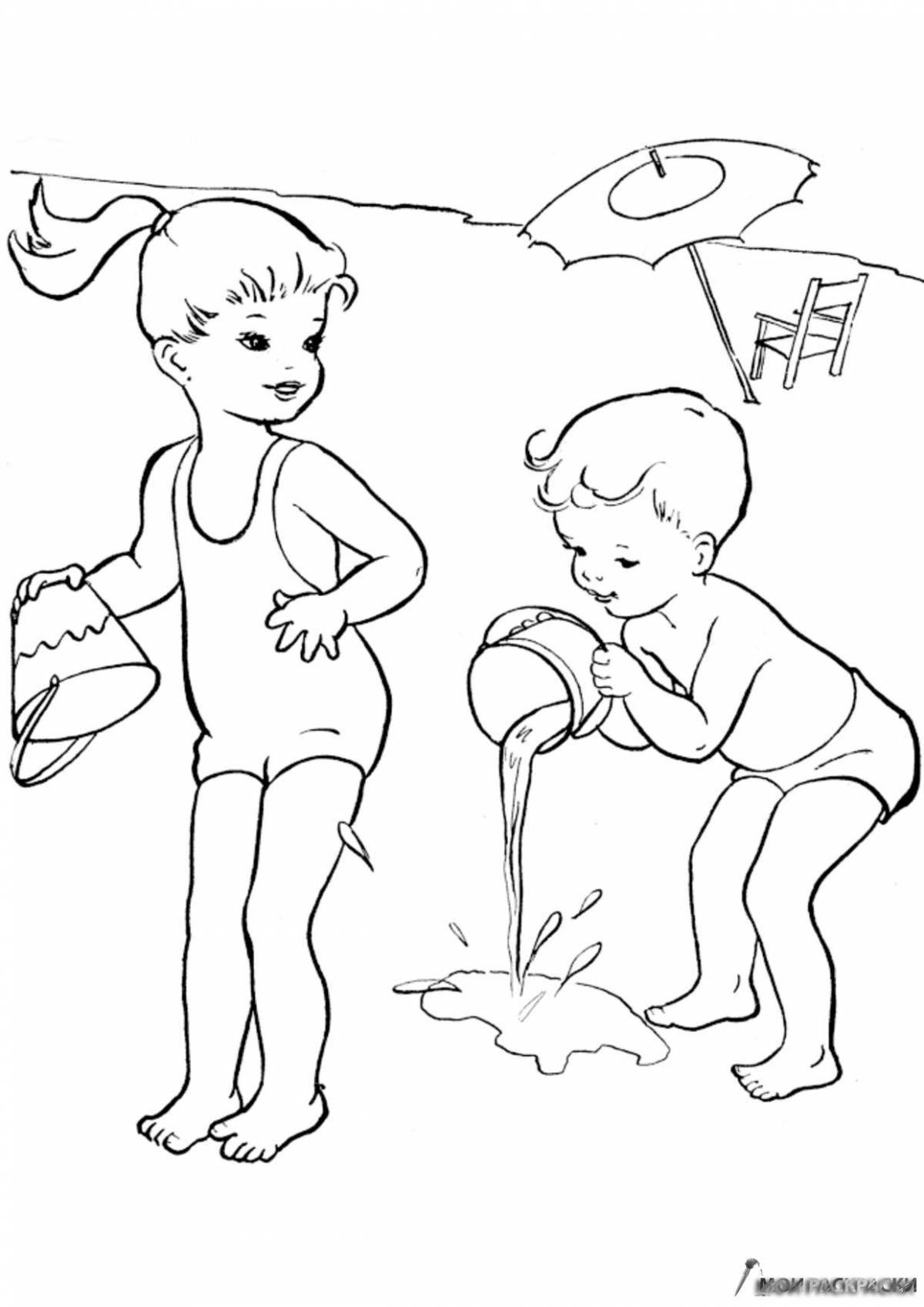 Peaceful summer coloring page