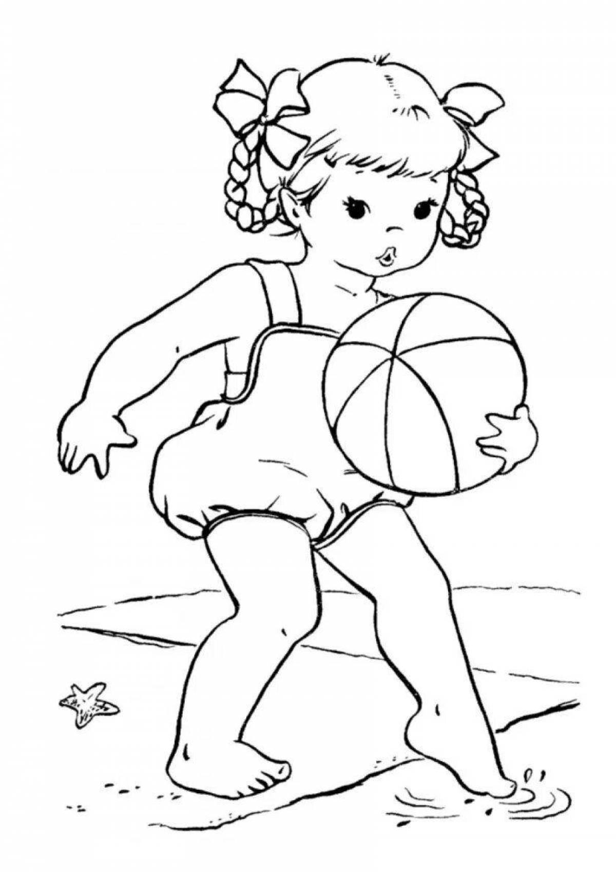 Blissful summer coloring page