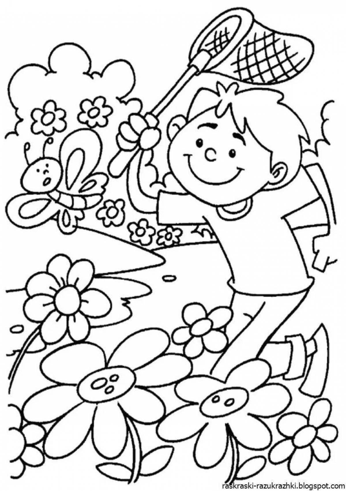 Inviting summer coloring book