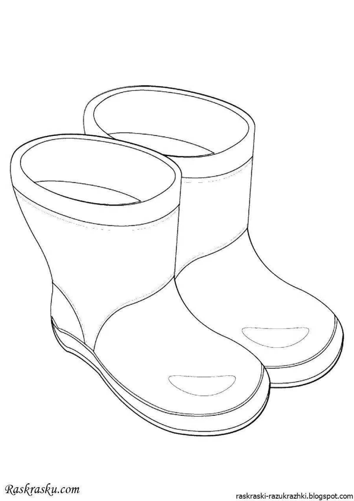 Funny boots coloring for kids