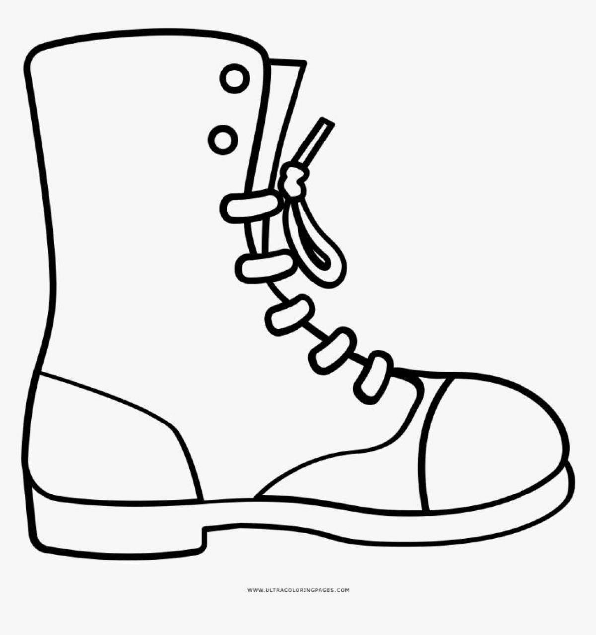 Coloring for bright boots for children