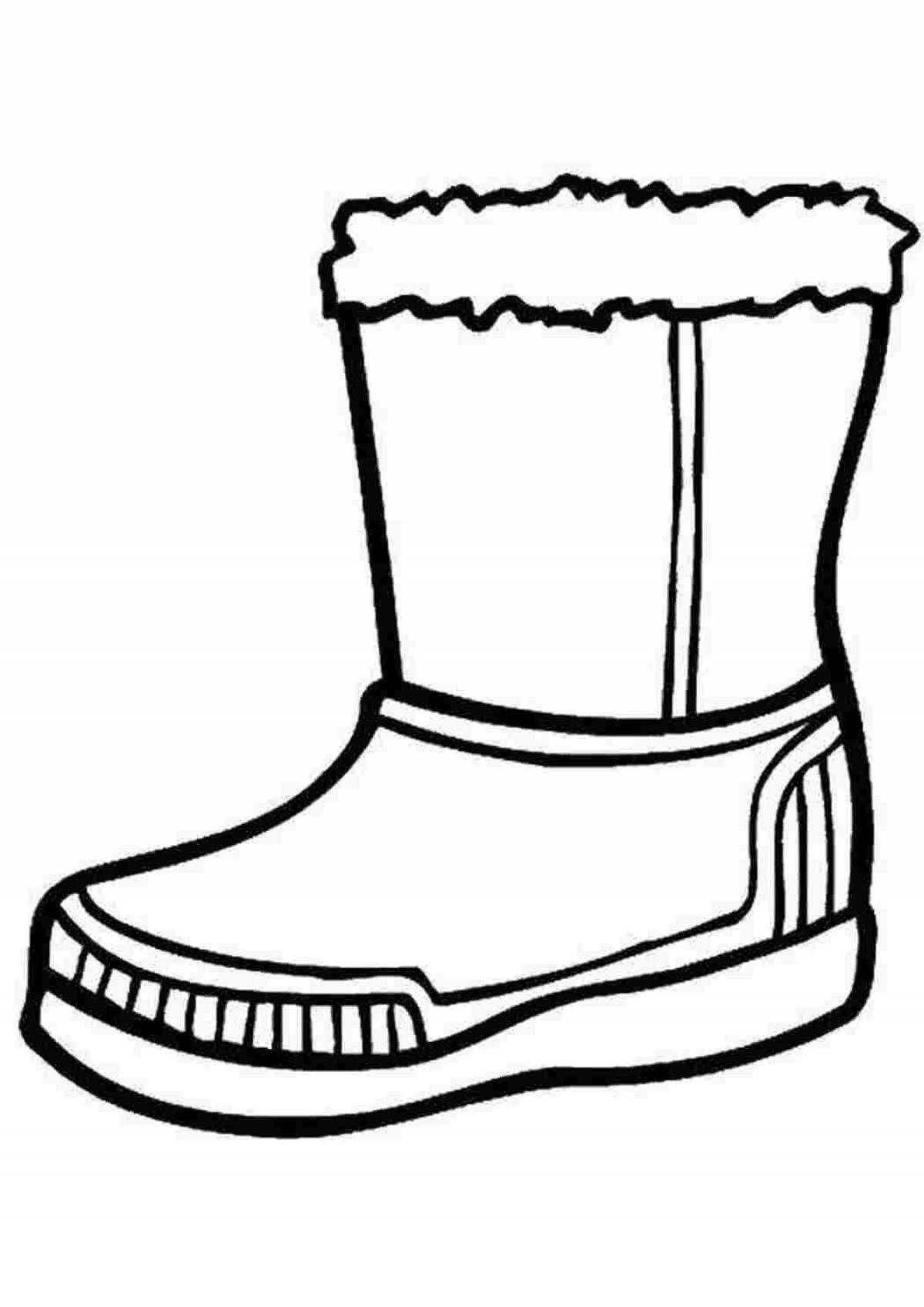 Beautiful boots coloring for kids