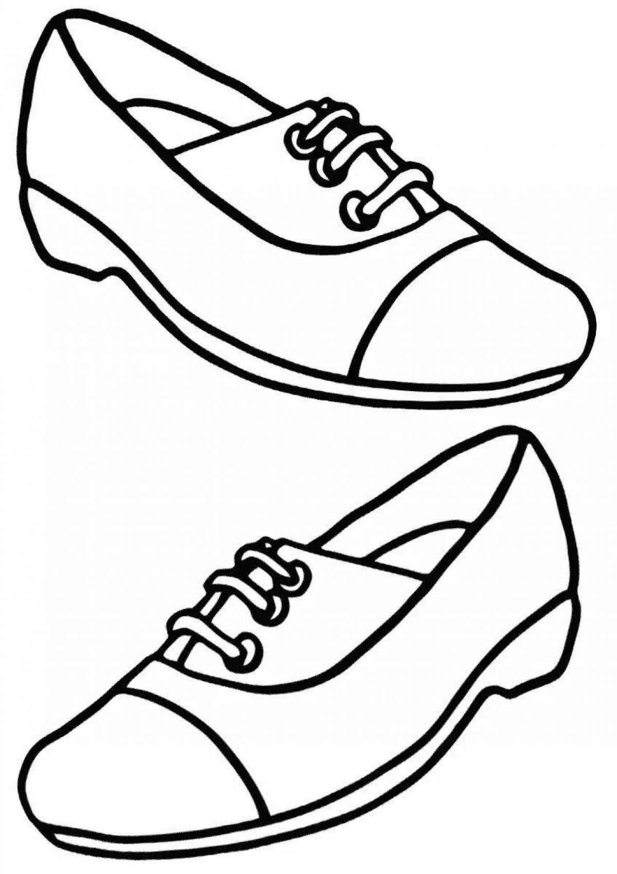 Coloring page stylish boots for kids