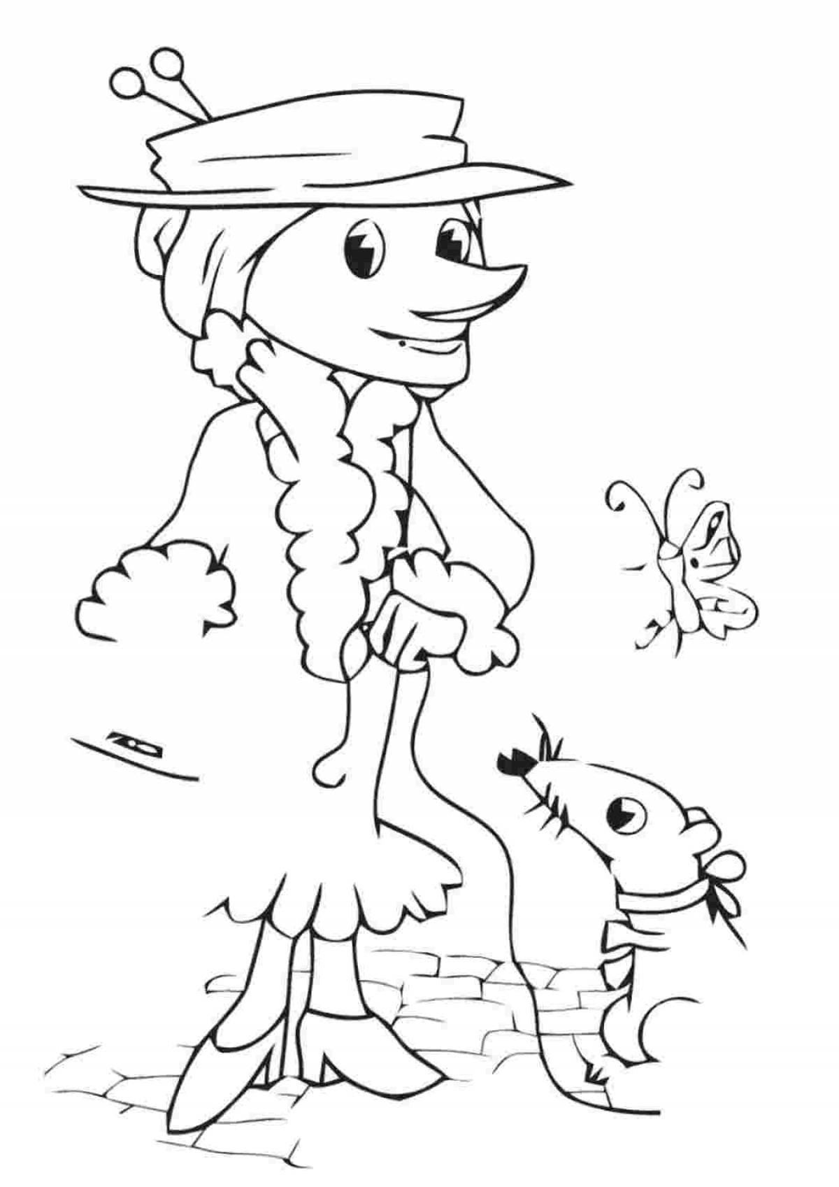 Coloring page beautiful hat for schoolchildren