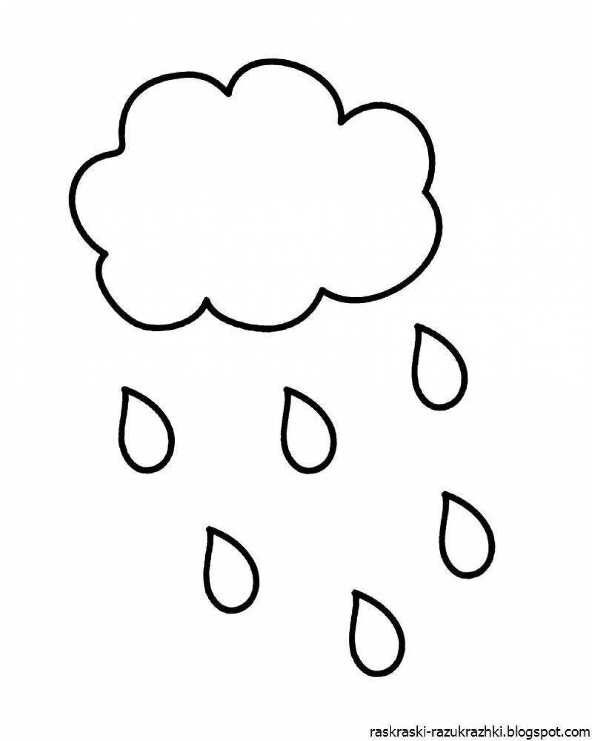 Coloring pages funny rain for kids