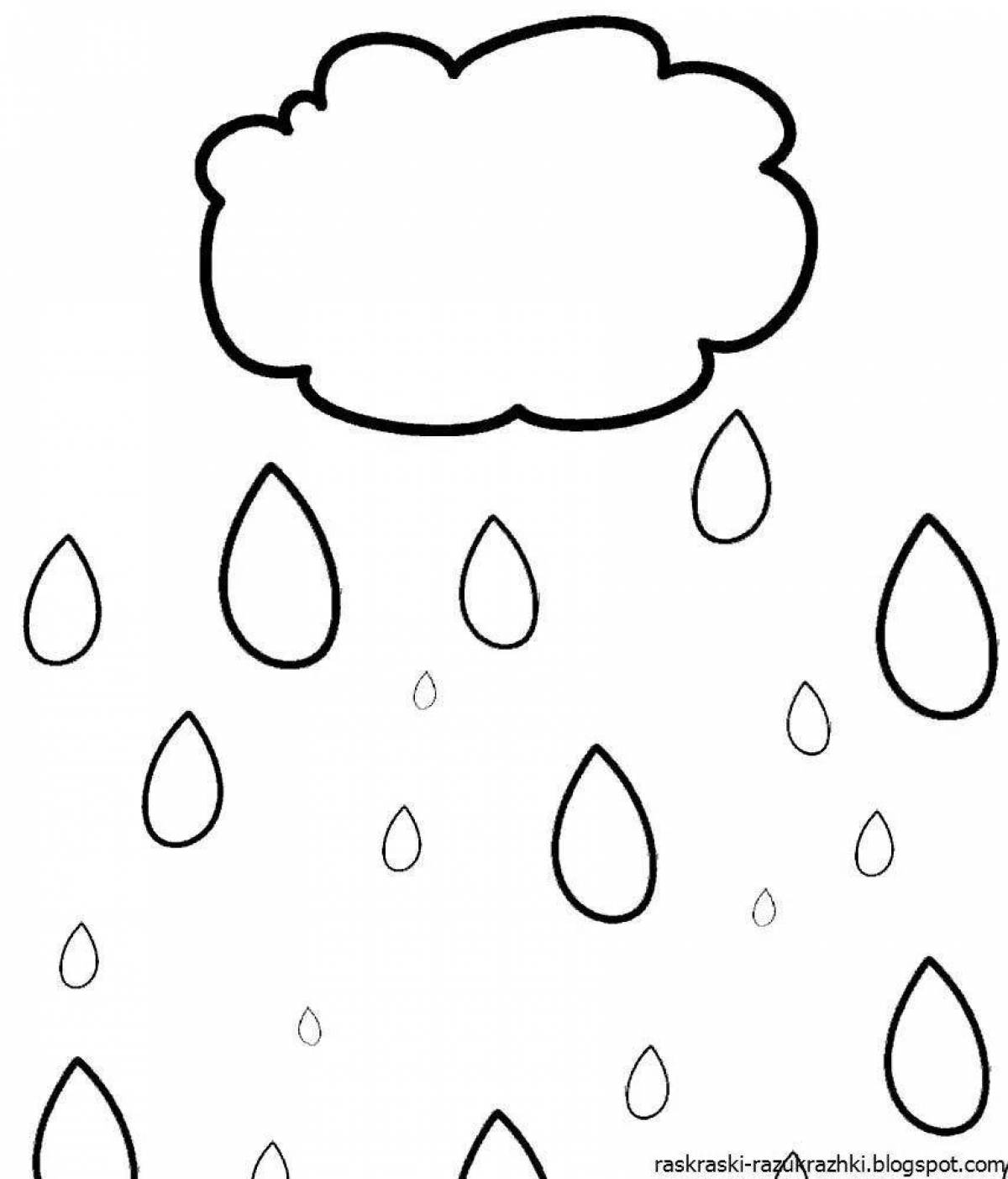 Glowing rain coloring book for kids