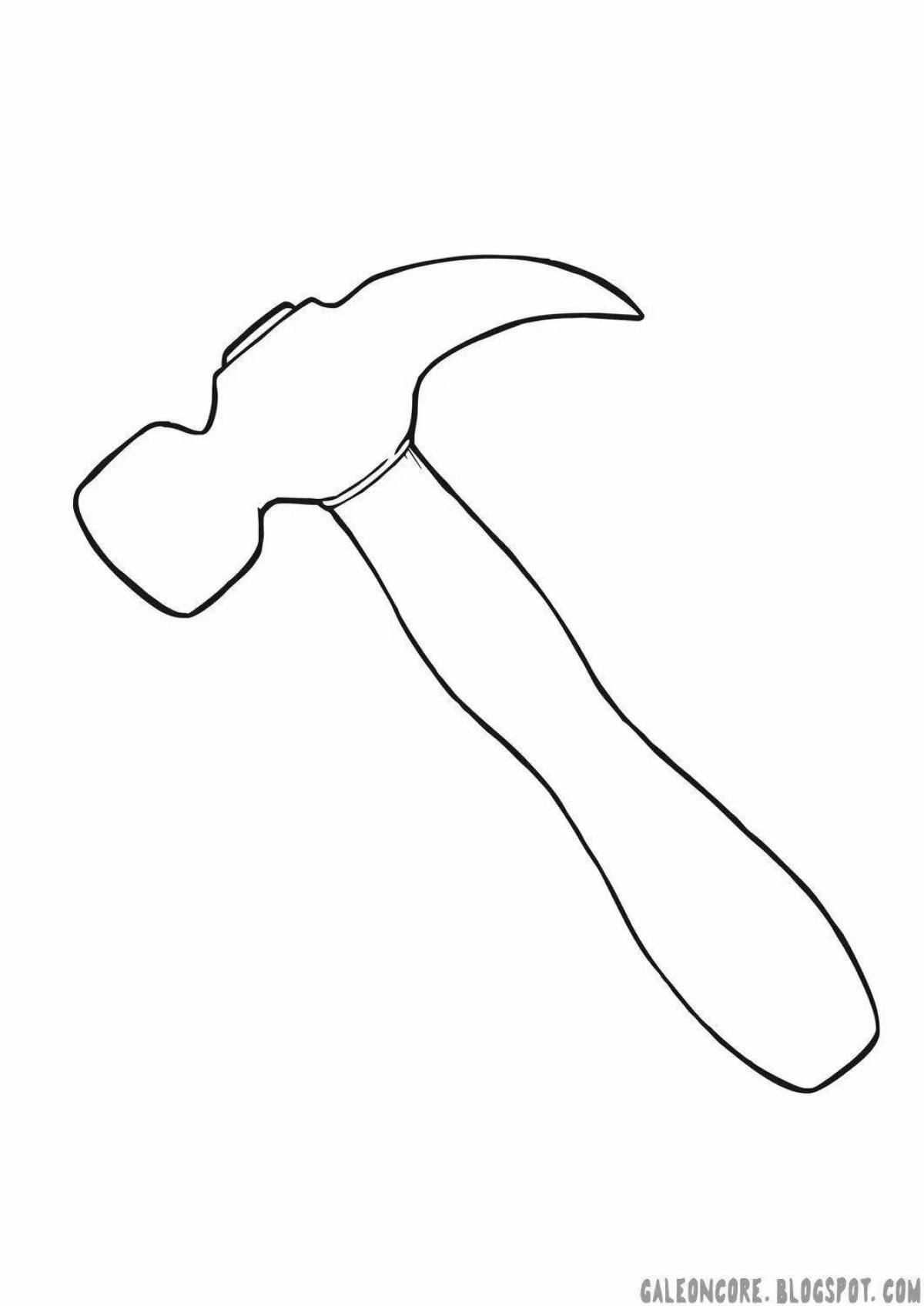 Colorful hammer coloring page for kids