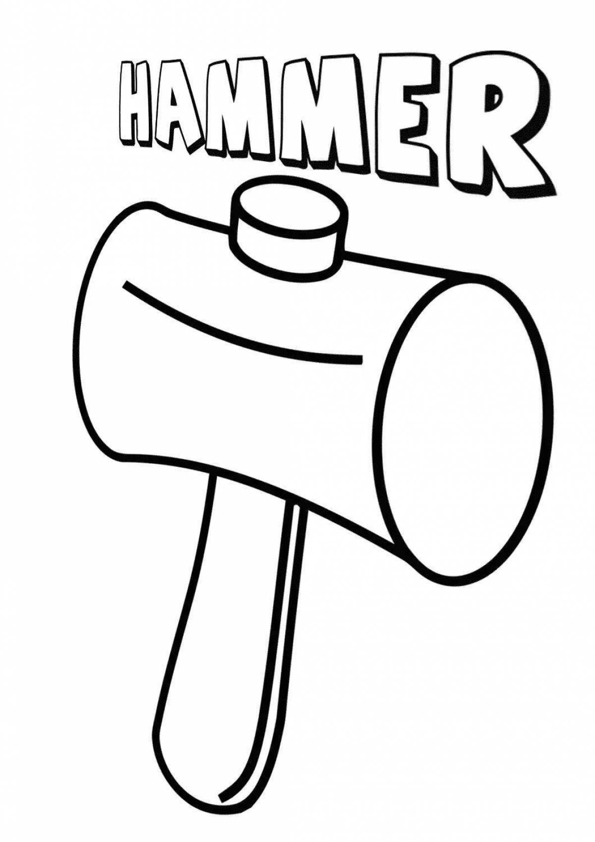Playful baby hammer coloring page