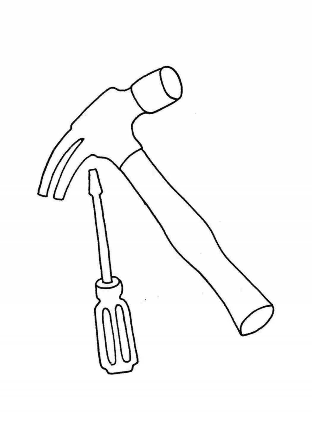 Shining hammer coloring page for minors