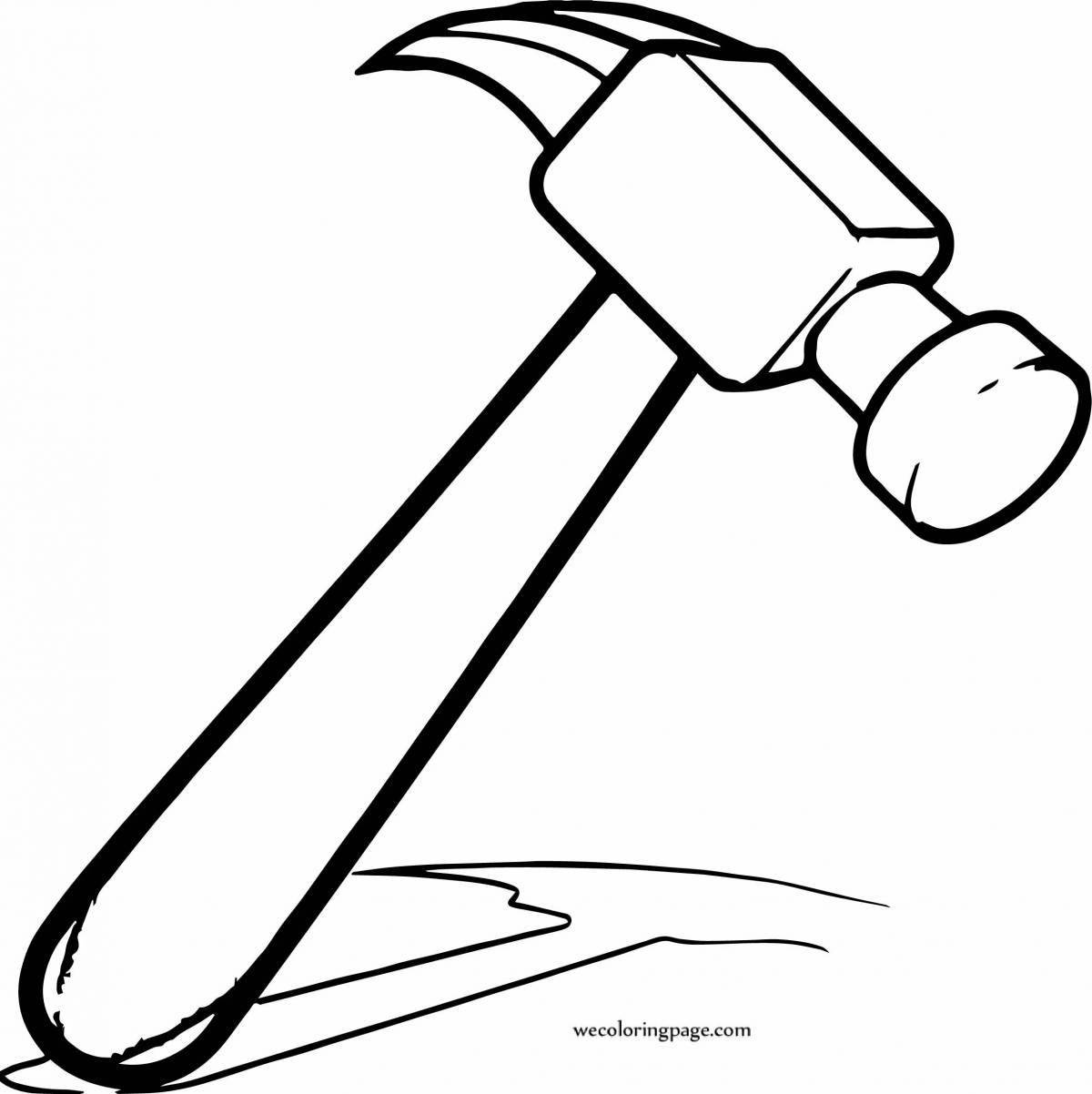 Junior glowing hammer coloring page