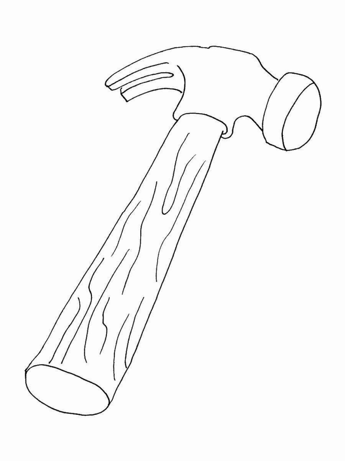 Adorable hammer coloring book for kids